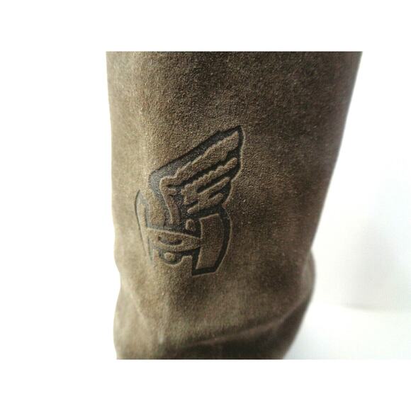 HOGAN WMNs EUR 36.5 US 6.5M 7M Taupe suede leather Pull on Riding Boots ITALY - Picture 7 of 9